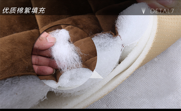 Daifa wholesale car seat cushion winter plush monolithic short wool seat cushion three-piece set thick warm rear wool cushion