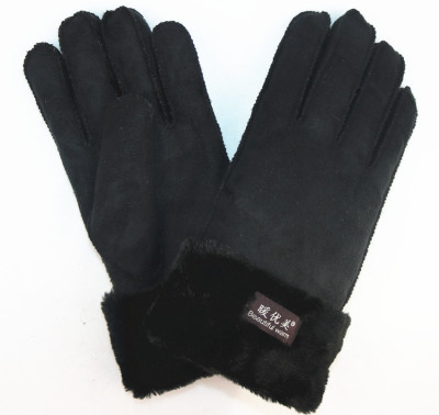 glove men and women Same item Suede simulation Fur one Sheepskin keep warm thickening