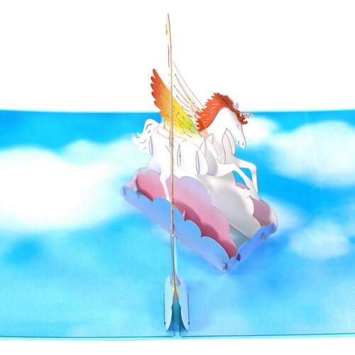 Holiday greeting cards creative animal 3D handmade unicorn paper sculpture birthday gift small card wholesale