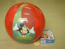 供应TPU充气米奇卡通球 透明印刷沙滩球 pvc六片球