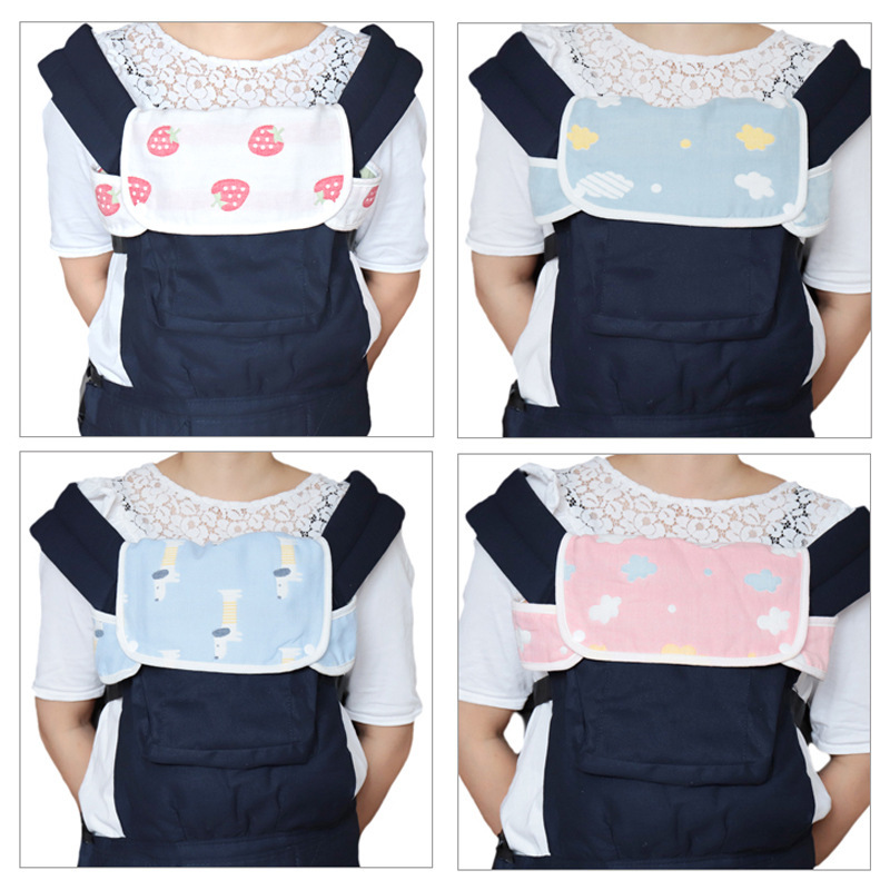 腰凳婴儿纯棉纱布背巾口水巾背带款背巾环绕垫背带胸前口水巾咬巾