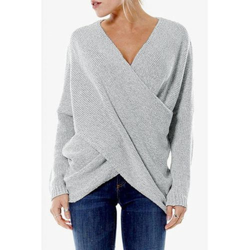Cotton Women's Fashion Diagonal Asymmetrical Hem Knitwear Hoodie (S-5XL)