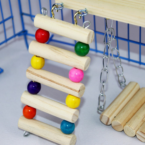 Small, medium and large parrot toy chinchilla, squirrel guinea pig three-piece set, parrot springboard, ladder bird cage