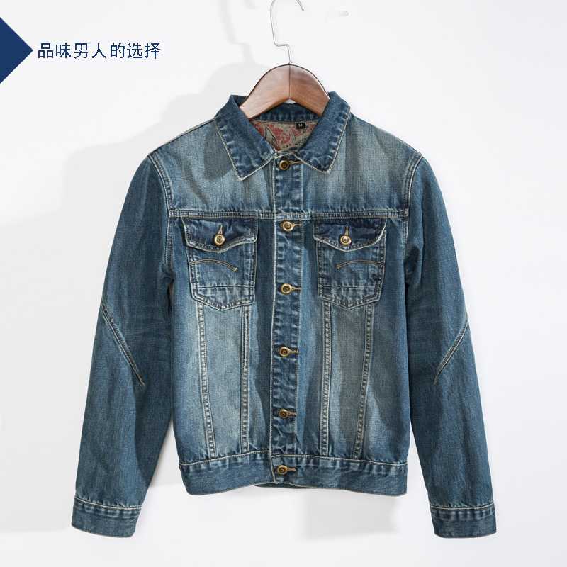 欧洲站品质全棉印花牛仔夹克男Cotton Men Jeans Jackets