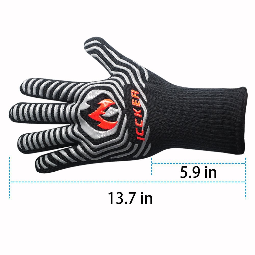 加工定制 BBQ耐高温烧烤手套 微波炉防烫手套 双面硅胶耐高温手套