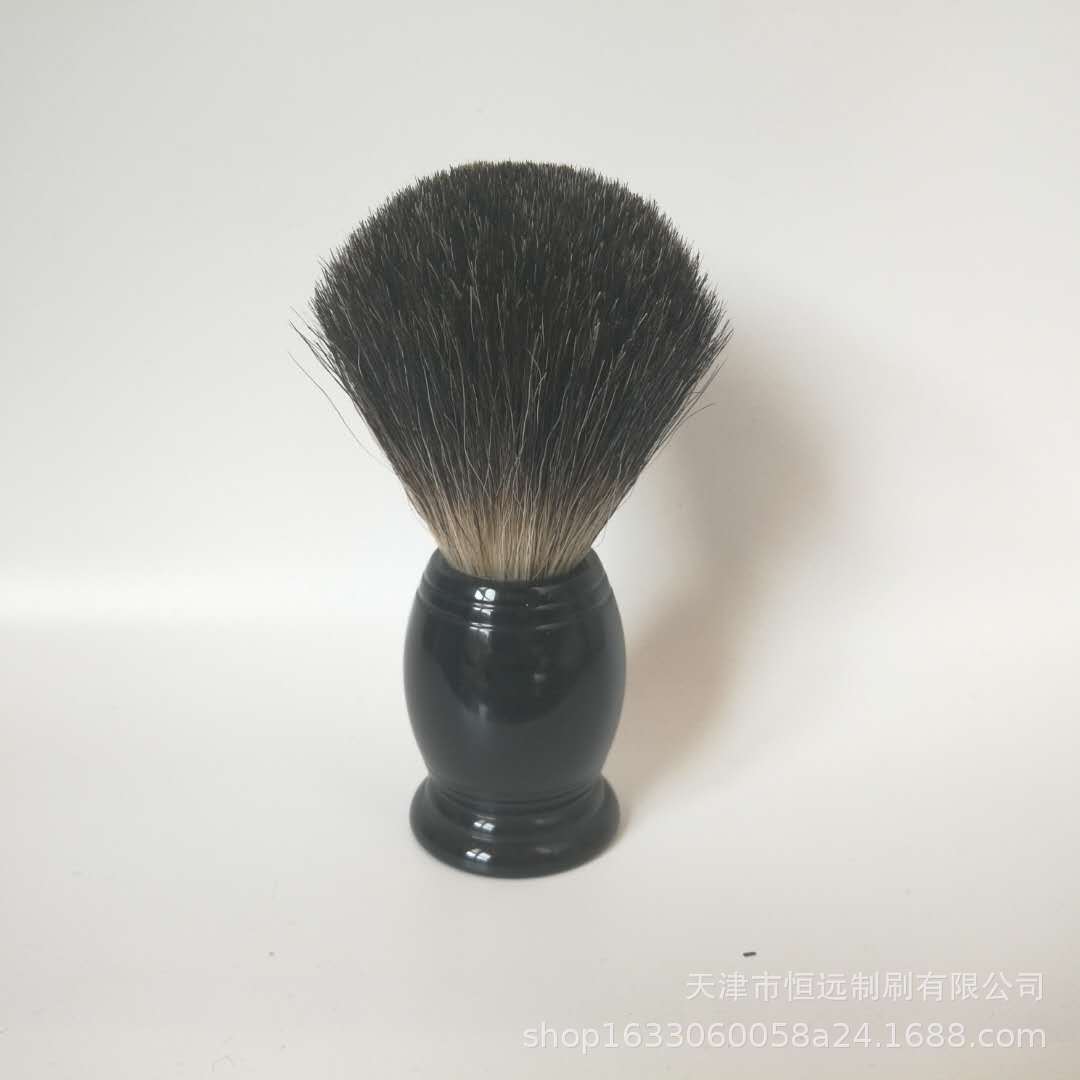 厂家供应剃须刷 树脂手柄黑四路獾毛 纯獾毛 批量胡须刷