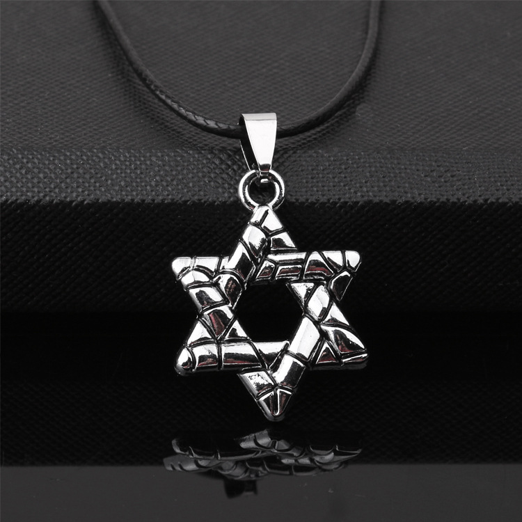 Titanium Steel Hexagram Pendant Necklace For Men Personalised_voghion.com