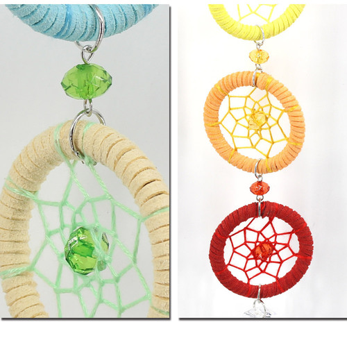 New Design Rainbow Color Dreamcatcher Pendant Room Decoration Hanging Ornament Handmade Knitted Simple