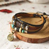 Retro ethnic leather bracelet for beloved, ethnic style, genuine leather