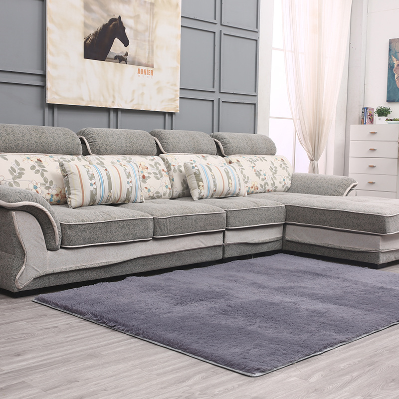 厂家供应素色客厅卧室沙发欧式加厚加柔丝毛防滑地毯床边茶几毯|ms