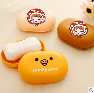  创意可爱卡通小熊香皂盒 时尚旅行便携带沐浴盖肥皂盒 厂家直供