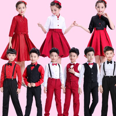 Autumn and winter children Chorus costume Middle school student pupil Costume student Recitation match Junior school student