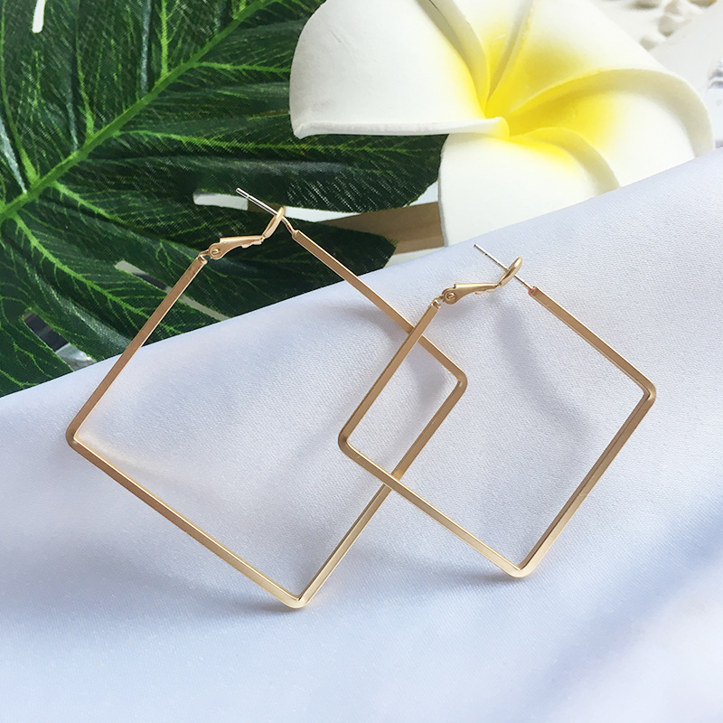 New Korean Matte Fashion Square Geometric Trend Earrings Wholesale Nihaojewelry display picture 5