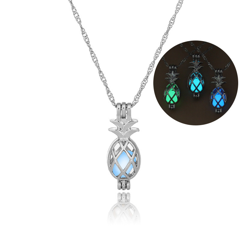 Hot Sale Luminous Cage Fashion Openable Pendant Halloween Luminous Jewelry alloy Necklace