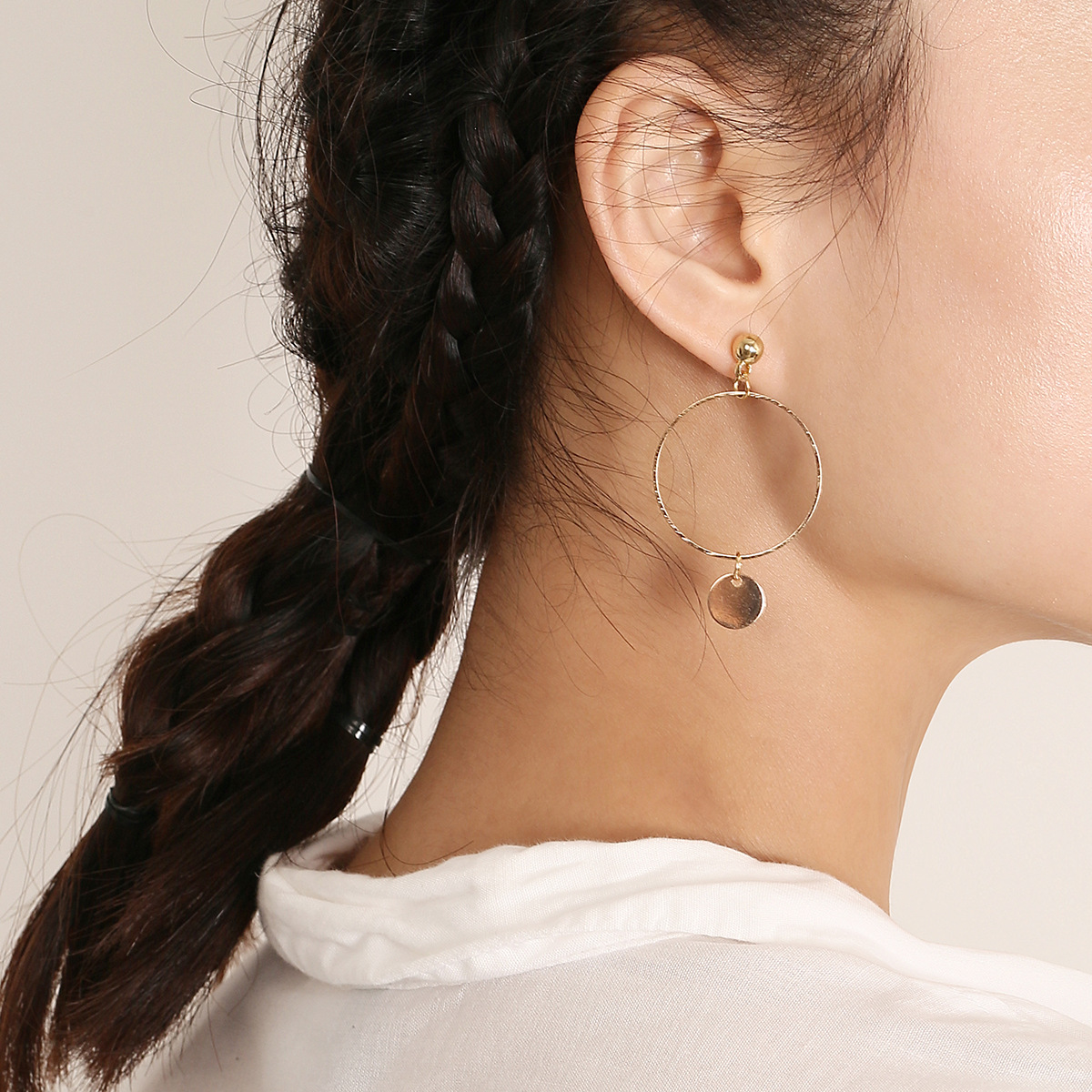 Alloy Simple Geometric earring(Golden) NHXR2385-Golden