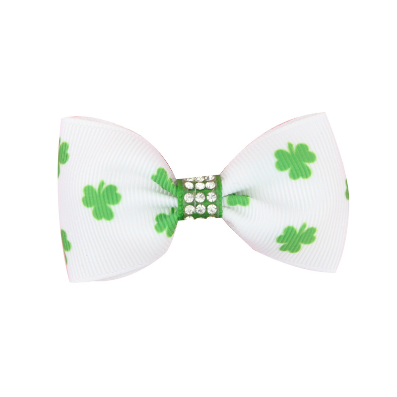 Kid's Simple Style Shamrock Bow Knot Cloth Handmade Hair Clip display picture 5
