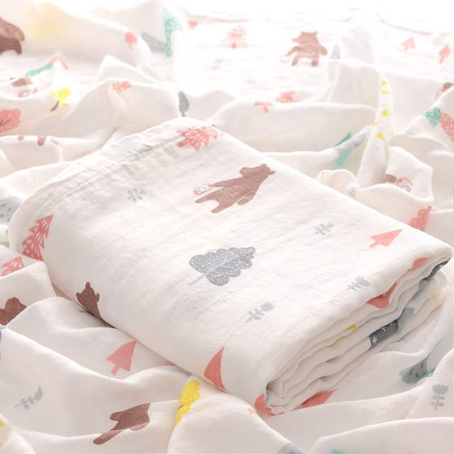 2018 mùa hè muslin tre gạc sợi khăn em bé đôi túi bé đa năng khăn tắm trẻ em Khăn quấn