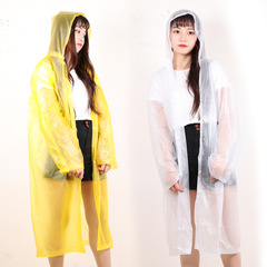 Reusuable raincoat adult thick PVC matte travel poncho unisex hook and loop raincoat set