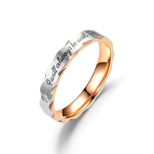 European and American classic fashion style, diamond-encrusted rose gold black pair ring LOVE, flower minions couple ring manufacturer