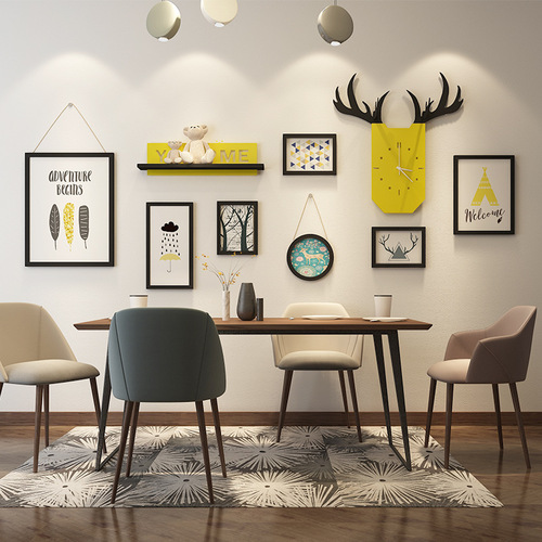 Nordic simple creative decorative painting photo frame wall deer head hanging table picture frame combination living room dining room wall wall hanging accessories