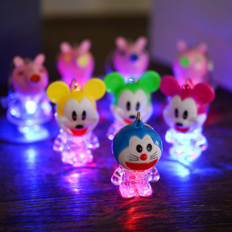 LED闪光卡通猫钥匙圈 发光钥匙扣灯促销小礼品赠品公仔玩具