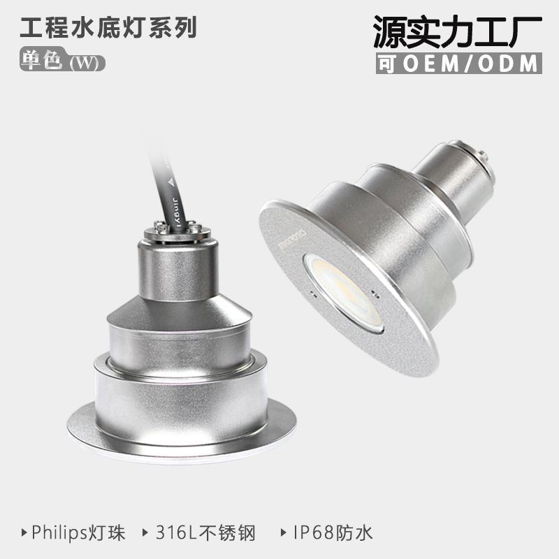 led水底喷泉灯泳池SPA 316L不锈钢 IP68防水LWP-103A|ms