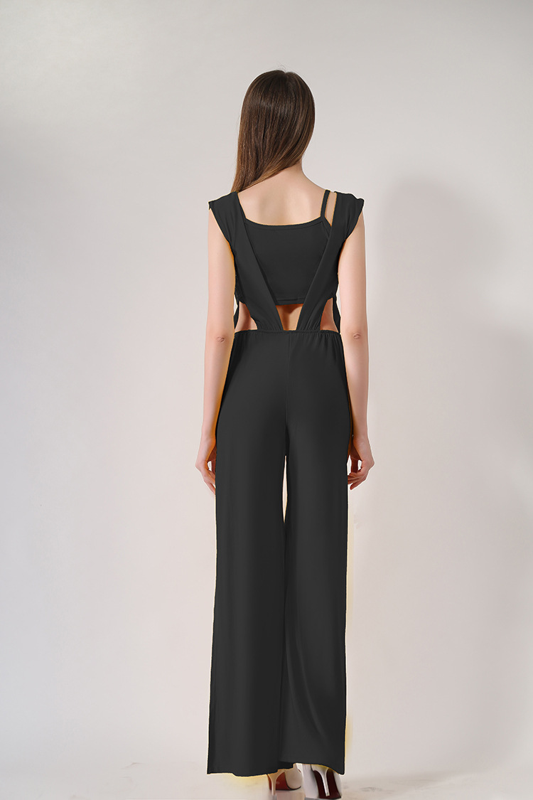 Sexy Strapless Crop Top and Side Slit Jumpsuit Set Casual Style Comfortable Fit Perfect for Summer Wholesale Available