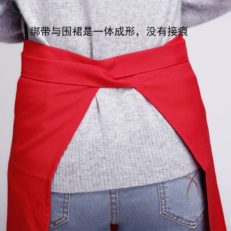 Medio-longitud chef camarero delantal corto Hotel café restaurante cocina media cintura hombres y mujeres coreano personalizado