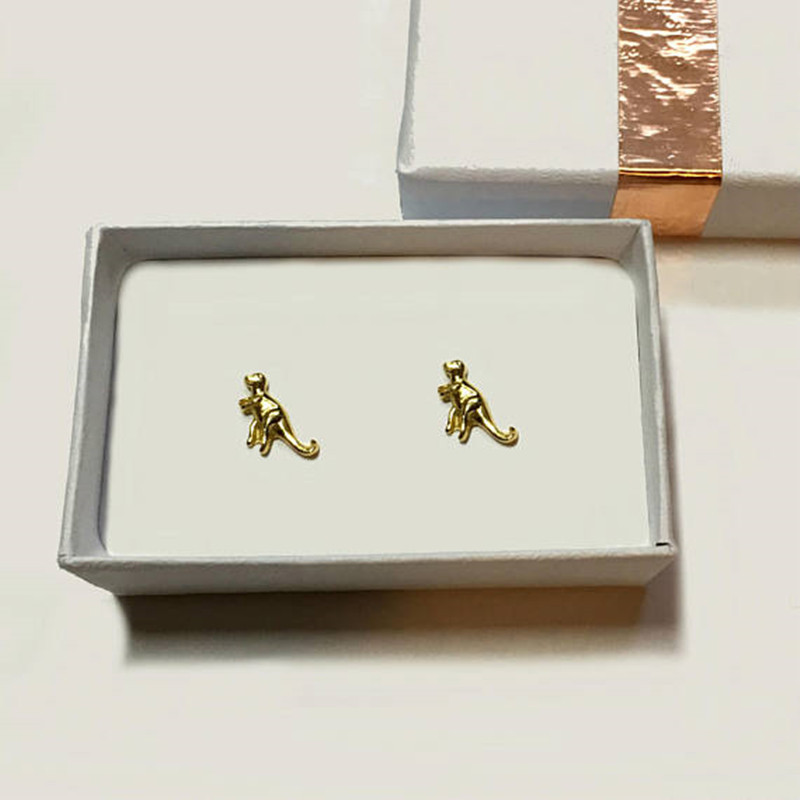 Earrings Gold Plated Silver Dinosaur Little Monster Earrings Wholesale display picture 8