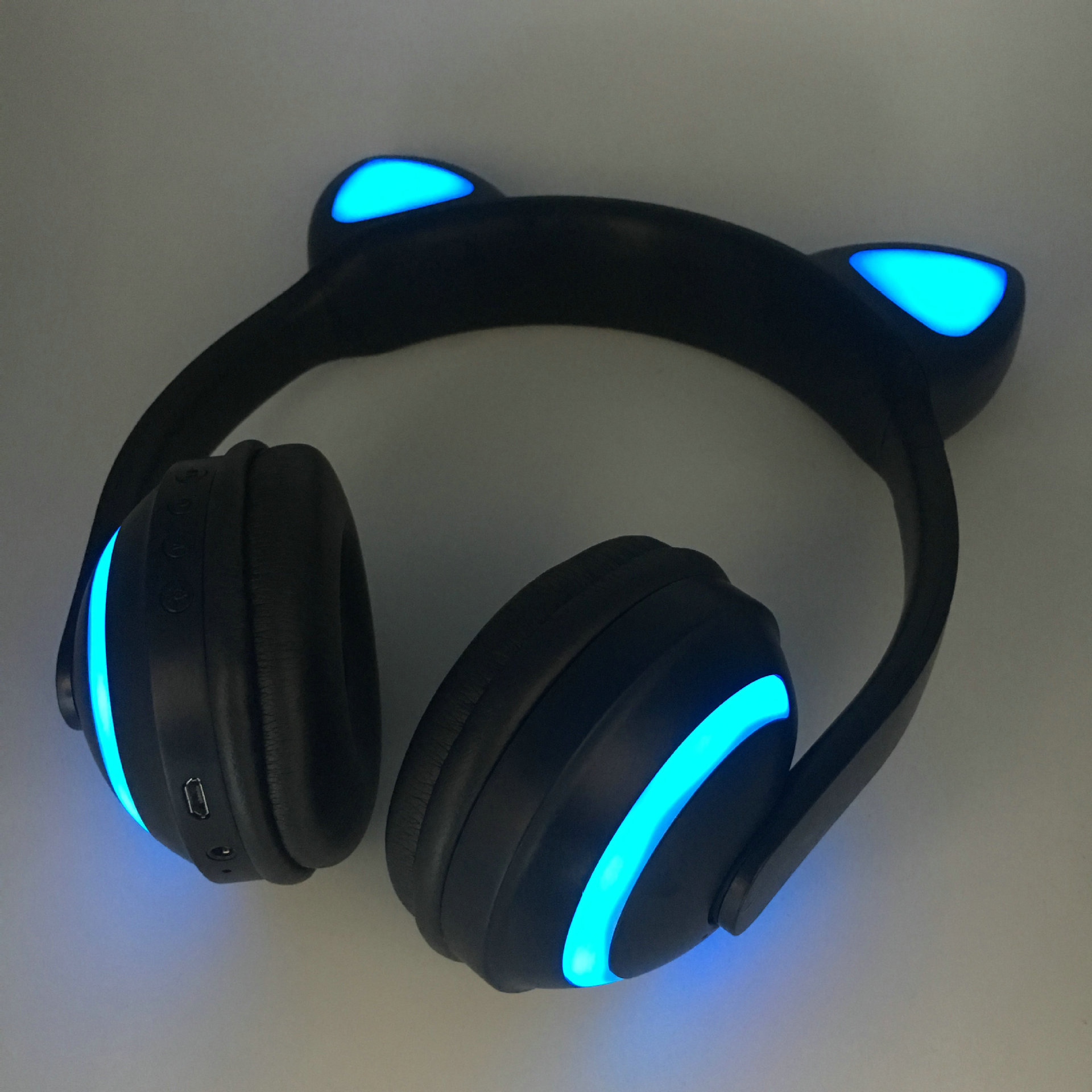 Bluetooth Cute Music Headphones With Cats Ear Headset Glowing Flashing