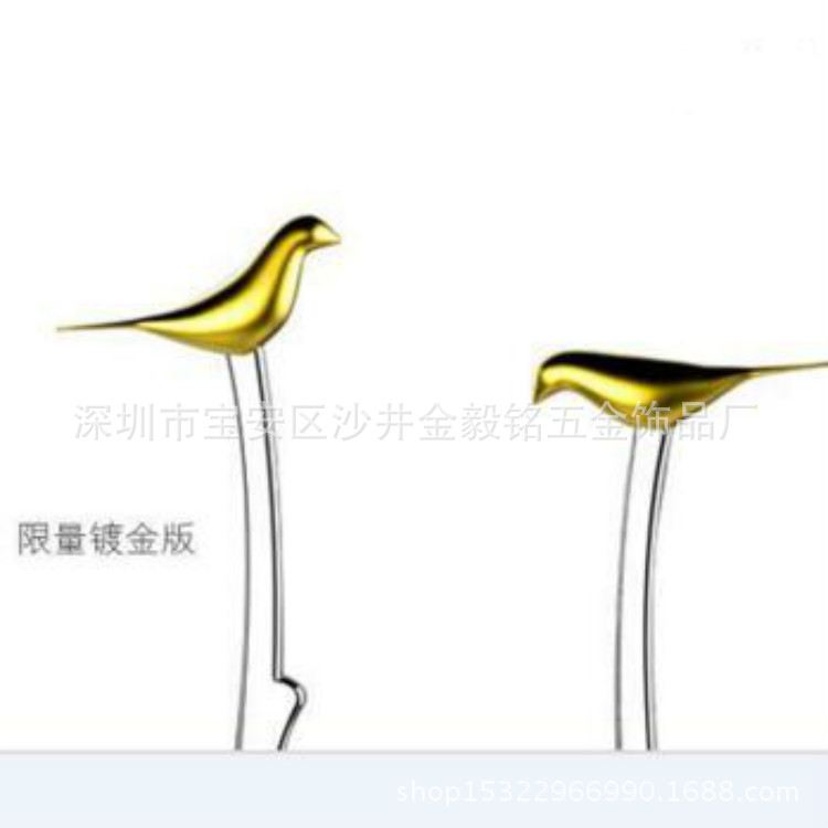 创意中国风简约小鸟金属书签 七夕礼品一件代发