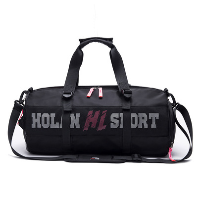 2018新品跨境健身包干湿分离运动包手提轻便旅行包女包时尚圆筒包