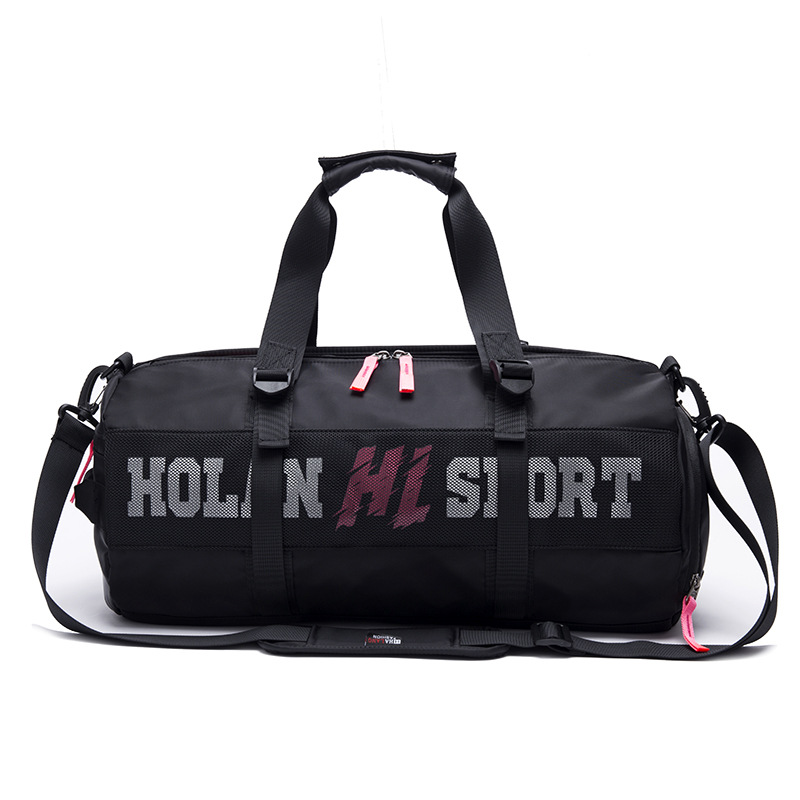 2018新品跨境健身包干湿分离运动包手提轻便旅行包女包时尚圆筒包