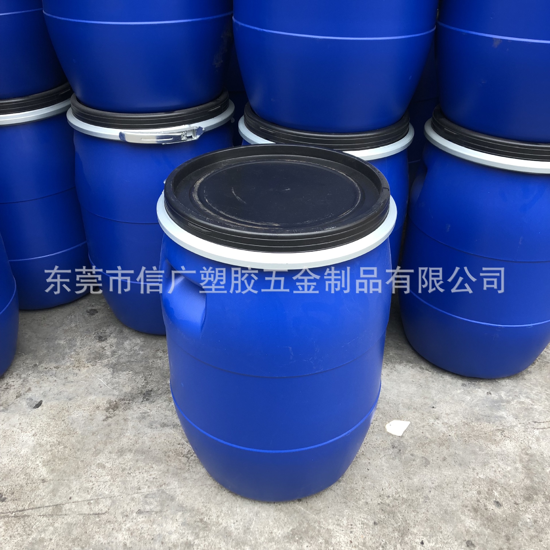 东莞信广生产批发塑胶桶 化工桶 50升铁箍桶 HDPE材质铁箍桶