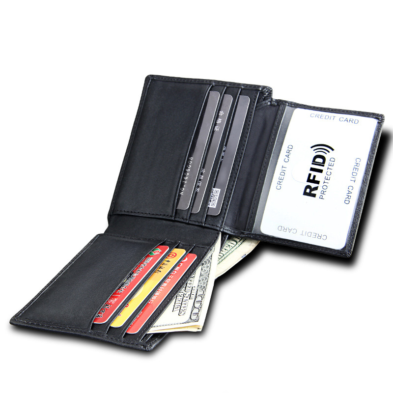 Portefeuille multi-cartes en cuir véritable de vachette à tête courte pour hommes d'affaires de Guangzhou_voghion.com