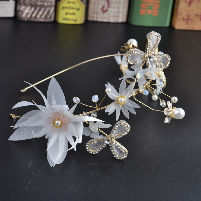 Bride Marry Head Ornaments White Fresh Flower Hair Hoop An Crown