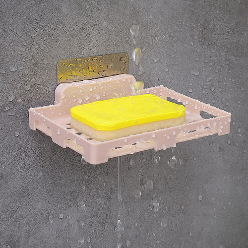 Bathroom Hole-Free Soap Rack Strong Adhesive Single Layer Drainage Storage Shelf Soap Box Soap Dispenser Direct Sale