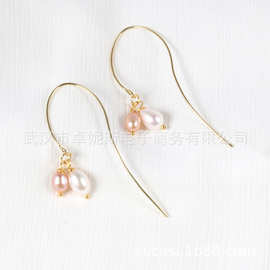 新款珍珠串耳环女ins韩版米珠耳钩网红耳饰设计耳坠