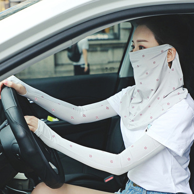 2018 new pattern summer Sunscreen Borneol Sleeves lady Broken flowers Arm sleeve outdoors Riding drive a car Thin section Gauntlet