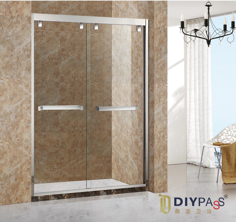 Non-standard custom 304 Stainless steel Shower Screen Wet and dry separate Sliding door DP-0202