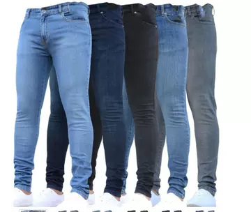 European and American Men's Tight-Fitting Solid Color Denim Pants - ShopShipShake