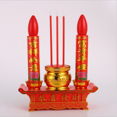 Factory direct sale LED double dragon electronic incense burner, dragon and phoenix electric candle lamp for Buddha lamp electronic candle Buddhist accessories one agent