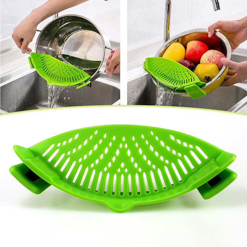 Pour Instant noodles Isolators kitchen Drain device silica gel The edge of the pan Drain device household noodle Leak proof