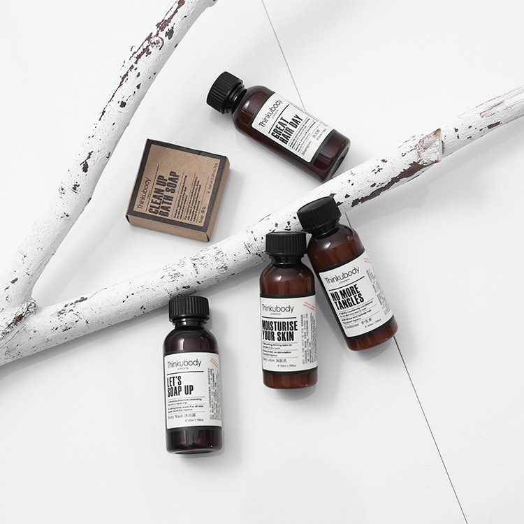 50ml British Thinkubody Travel B&B Hotel Disposable Shampoo Shower Gel Moisturizer Conditioner