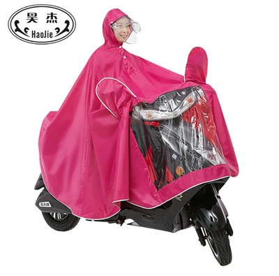 双帽檐可拆连体雨衣摩托车 单人加大摩托车雨披 电动车雨衣批发