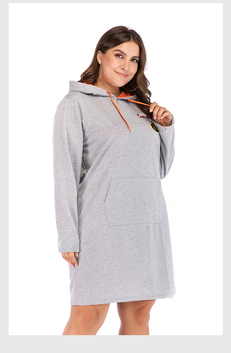 spring and autumn fashion casual hooded loose long-sleeved dress  NSJR17191