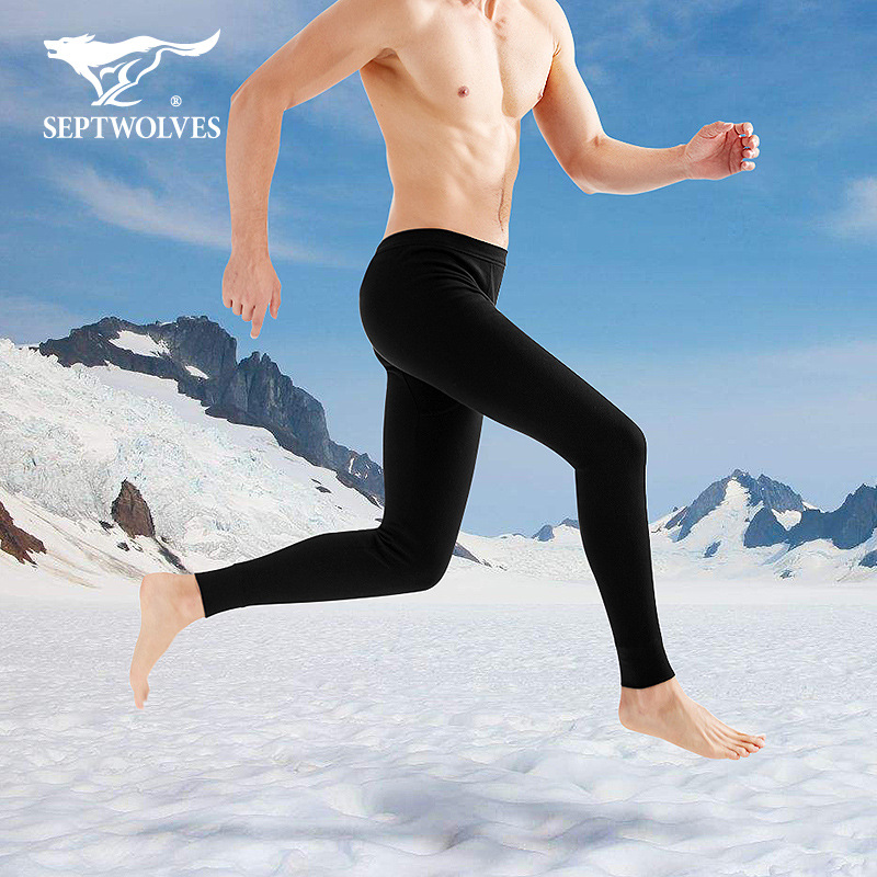 Septwolves Autumn Pants Men's Pure Cotton Thin Single Piece Autumn And Winter Bottoming Cotton Wool Pants Line Pants Underpants Warm Pants Single Pack