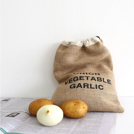 麻布复合无纺布拉绳束口收纳袋 土豆洋葱储存袋  素菜水果袋