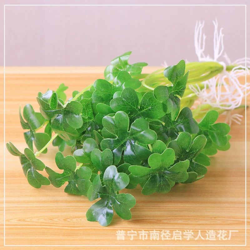 Моделирование растения четырехлистный клевер вечный Цветок Аквариум Ландшафтный дизайн поддельное зеленое растение счастливая трава домашняя Цветочная композиция украшение пластиковый искусственный цветок