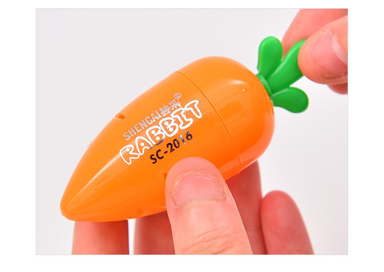10g Weight Plastic Material Creative Stationery Cartoon Simple Small Fresh Carrot Pencil Sharpener 9